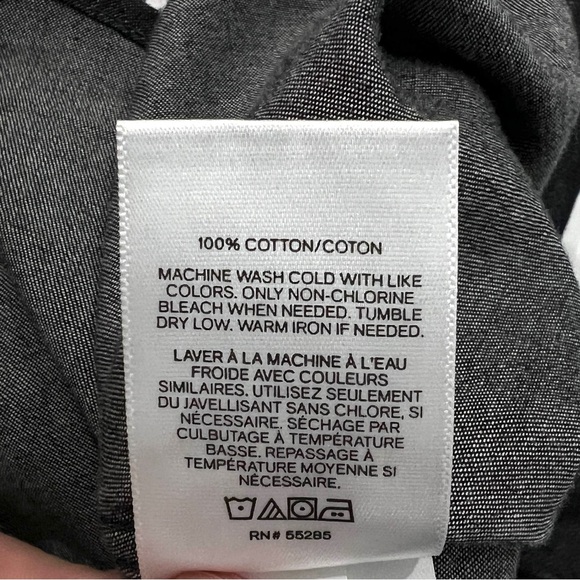 NWT Express Men’s Button Down Shirt. Charcoal Long Sleeve Shirt. Size xsmall - Picture 4 of 4